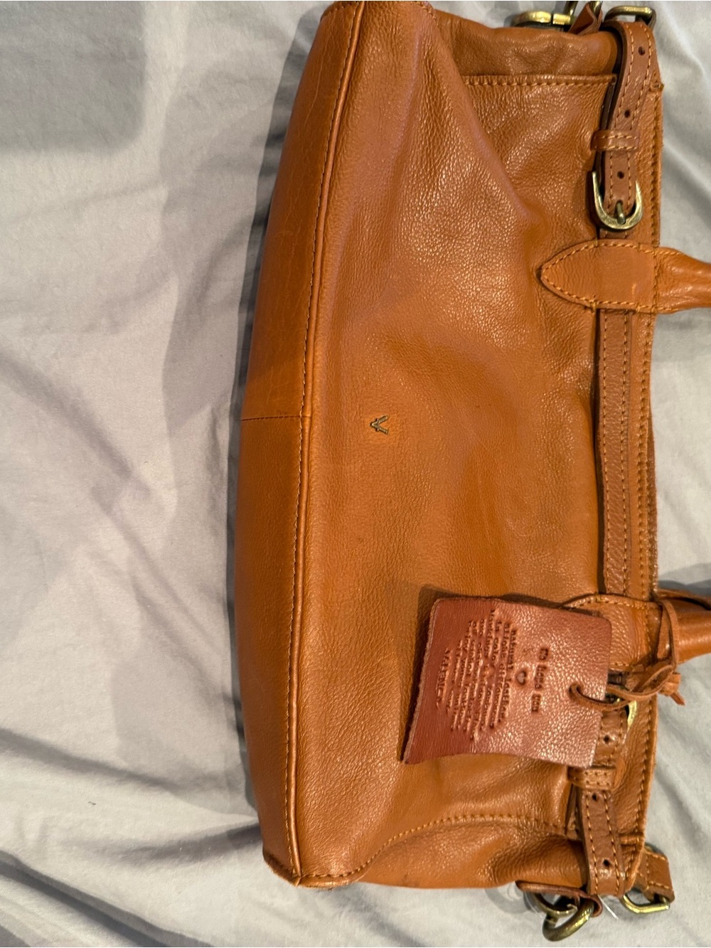 Stunning Leather Tote Handbag in Cognac Brown - soft, buttery leather